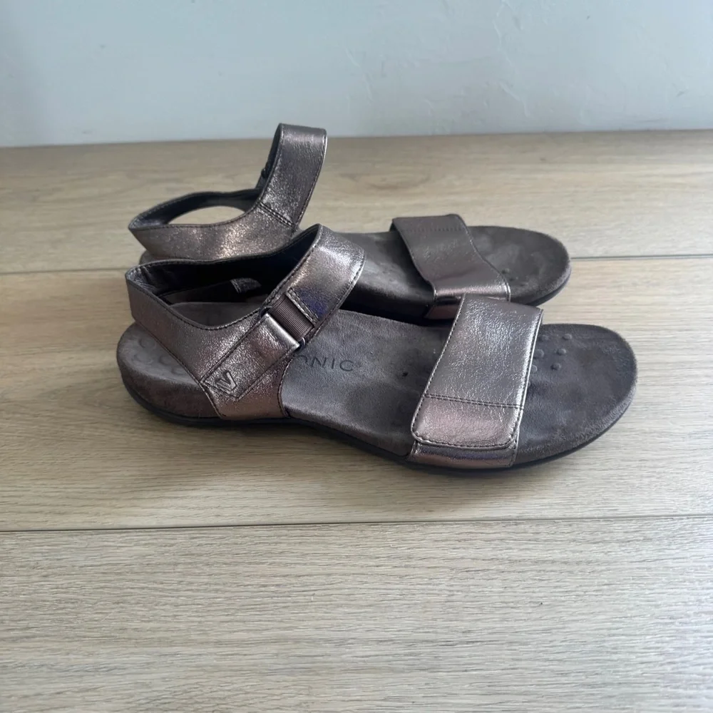 Vionic Marsala Grey Metallic Sandals